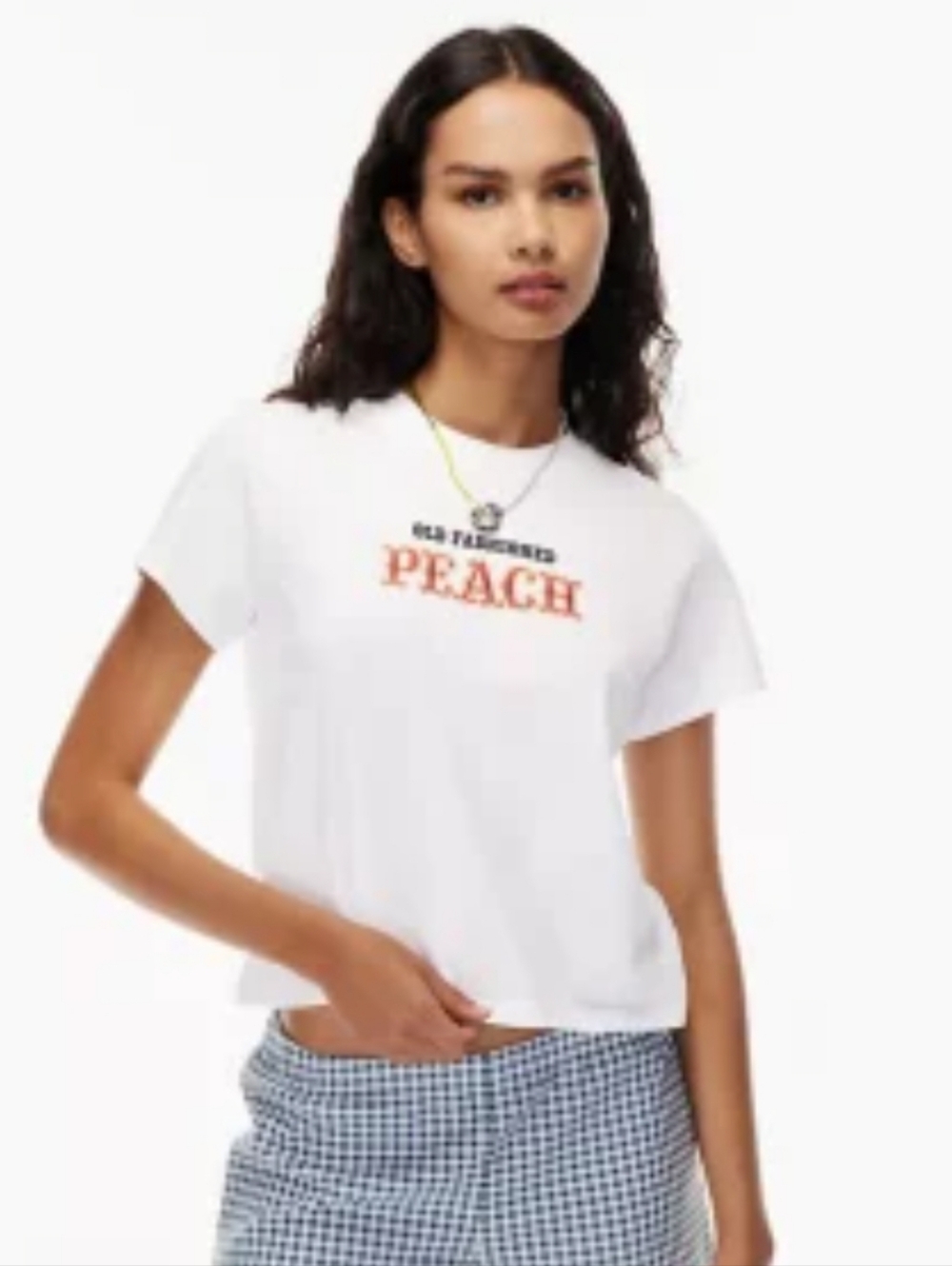 Sunday Best Old Fashioned Peach Graphic Tee Shirt Large Cotton Summer Aritizia